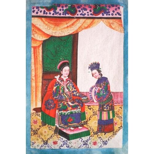 Emperor palace queen 46x30CM Hand dyed 2 Assorted Cotton Linen Printed Quilt Fabric For DIY Sewing Patchwork Home Textile Decor
