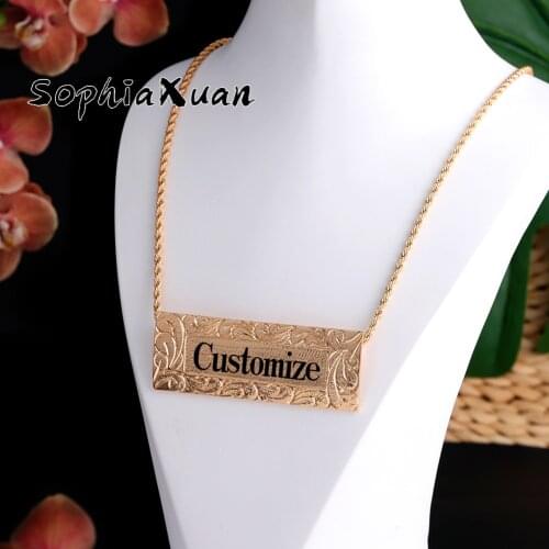 SophiaXuan Customized Necklaces Hawaiian Fashion Geometry Personalized Jewelry Chain Pendant Necklaces for Women Party Gift 2021