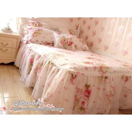 Korean pastoral floral plus yarn cotton princess cute bedding