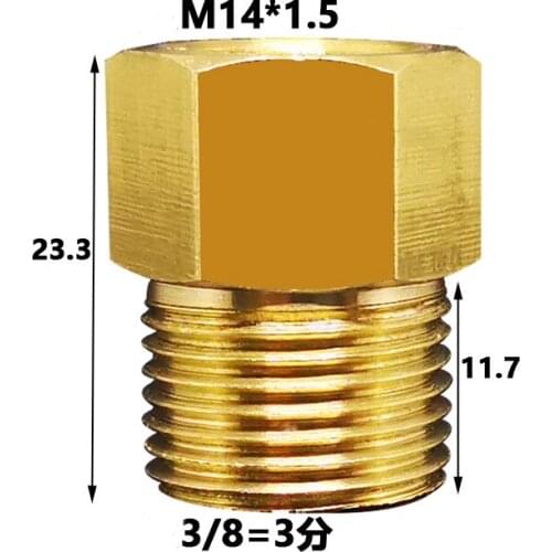 M14x1.5 Metric Female To 1/8'' 1/4'' 3/8'' 1/2'' BSP Male Thread Brass Reducer Pipe Fitting Coupler Connector Adapter