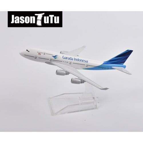 JASON TUTU 16cm Garuda Indonesia Boeing 747 Airplane Model Plane Model Aircraft Diecast Metal 1/400 Scale Factory Dropshipping