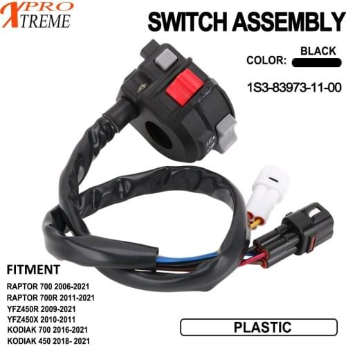 Motorcycle Left Handlebar Switch Assembly Control Run Off Headlight For YAMAHA RAPTOR 700 700R YFZ 450R 450X KODIAK 450 700 ATV