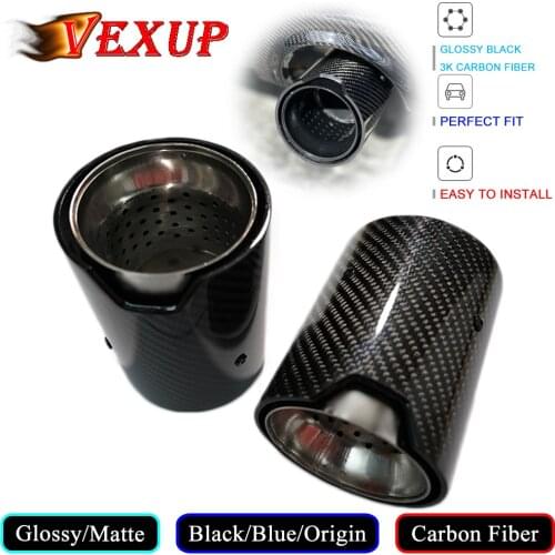 1PCS Automotive Car Gloss/Matte Carbon Fiber Rear Tail Exhaust Pipe Muffler Tip for BMW M Series Car Accessories