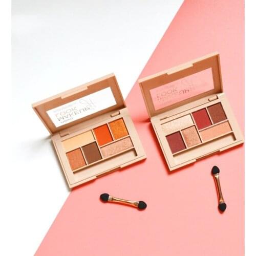 NOVO Eyeshadow Palette Silky 6 Colors Eye Makeup Glitter Shimmer Matte Earth Color