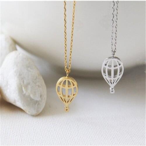 New Trendy Jewelry Wholesale Hot Air Balloon Necklace Cute and Sweet Sky Balloon Necklace For Birthday Gift Dainty Sparkly Gift