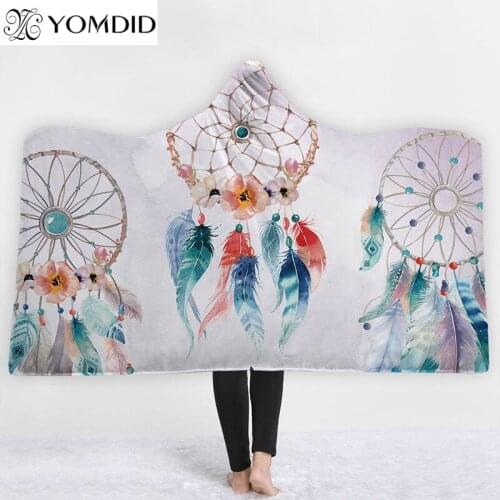 YOMDID Colorful Blanket Mandala Pattern Blankets Tapestry Spring/Autumn 3d Printed Hooded Blankets Home Bedroom Decorations