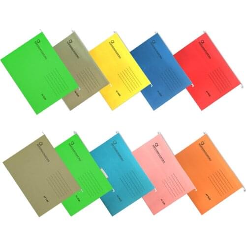 10PCS A4 Size Expanding Hanging File Folders with Tab for Hotels Libraries Offices Study Rooms Mix Color