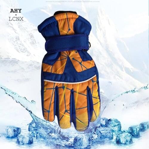Winter Warm Ski Gloves mittens for children Snowboarding boy girl Kids Snow Glove Waterproof Skiing Breathable Five-finger glove