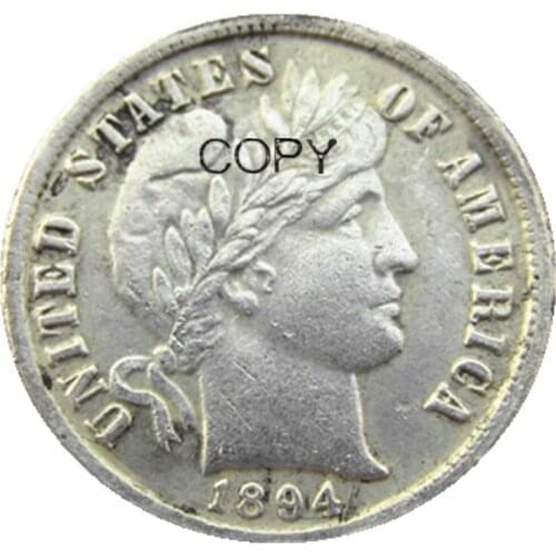 US Barber Dime 1894 P/S/O Silver Plated Copy Coins