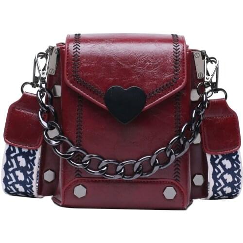 Net red small bag female new trendy Korean version of the wild texture messenger bag wide shoulder strap fashion Shoulder Bags