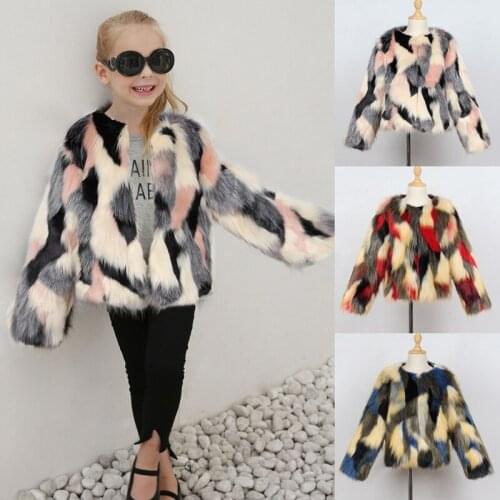 Girl Warm Coat Toddler Faux Fur Jacket Thick fashion Outwear Autumn Winter long sleeve Clothes