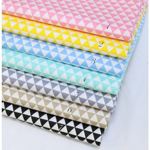 Cartoon triangle pattern Printed fabric 100% Cotton DIY baby bedding sewing Home textile cloth material 1.6 mete