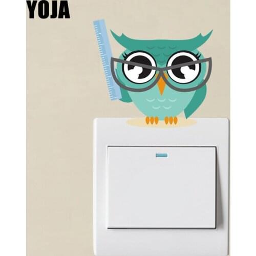 YOJA Interesting Owl Switch Decor Living Room Bedroom Wall Personalized Decals 10SS0284