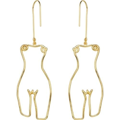 Original Artsy Female Body Outline Dangle Earrings For Women 2020 Human Body Silhouette Drop Earrings Jewelry Statement Earrings