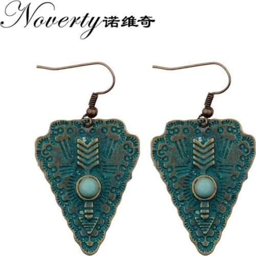 2019 New Fashion 1 Pair 35mm Retro Patina Plated Zinc Alloy Triangle Earrings for Womens Fashion Jewelry Gifts Date and Party