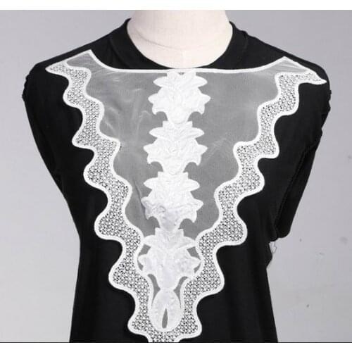 1 PCS Embroidery Collar Venise Lace Flowers Neckline Applique Trim, lace fabric sewing supplies