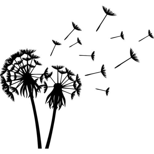 13.5*12.6cm Dandelion Blowing Car Stickers Window Bumper Sticker Car Decor Fashion Personality Attractive Car Accessories