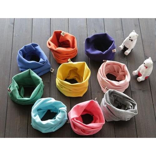 200pcs/lot winter kids fashion solid color cotton magic scarf/neck warmer