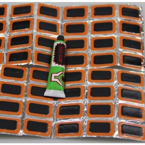 48PCS Square Rubber Bicycle Tire Patch Cycle Repair Tools Puncture Repair Tool
