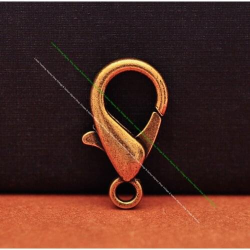 50pcs Gold Plated Jewelry Lobster Clasps Trigger Spring Fastener Craft 12*21mm