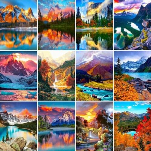 5D DIY Full Square/round Diamond Painting Mountain scenery Embroidery Cross Stitch Rhinestone Mosaic Home Decor