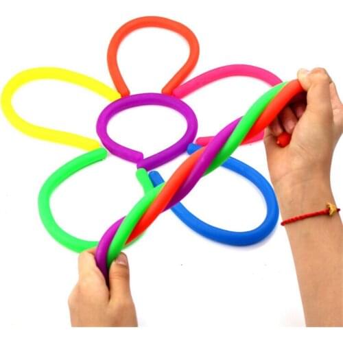 6Pcs TPR Soft Anti Stress Rope Toys Fidget Noodle Stretch/Pull/Twirl/Wrap Toy slings DIY Hand-knit Rope Child Deformation Rope