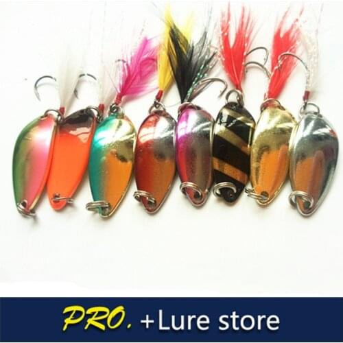 Free shipping 30pcs muti color willow spoon baits walleyes perch bass bream redfin spoon baits fishing tackle