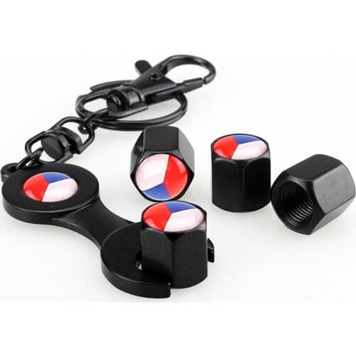 Wrench Keychain + 4Pcs For Daihatsu Sirion Charade Terios Anti-theft And Dustproof Moto Bicycle Valve Caps Wheel Tires Parts