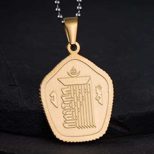 316L Stainless Steel Buddhism Pendants with Chains Jewelry for Men and Women Tibet Kalachakra Engraving amulet Necklace present