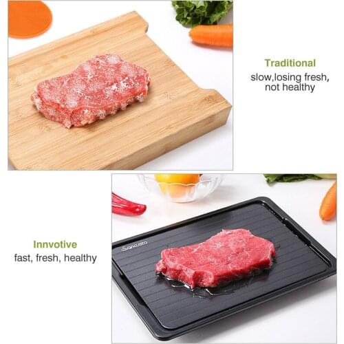 Fast Defrosting Tray with Cleaner Frozen Meat Defrost Food Thawing Plate Board Kitchen Tool SCIE999