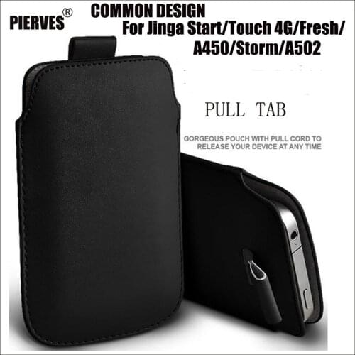 Casteel Common Design PU Leather Case For Jinga Start Touch 4G Fresh A450 Storm A502 Pull Tab Sleeve Pouch Bag Case Cover Shield