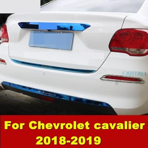 For Chevrolet cavalier 2018-2019 Stainless steel trunk trim tailgate decorative stickers rear bumper trim car accessories