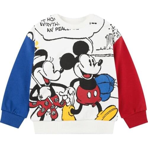 Childrens Clothing Boys and Girls Sweaters Spring and Autumn Round Neck Mickey Tops Baby Childrens Casual Sweaters 1-10Y