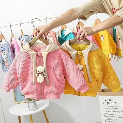 Baby Girls Jackets Cartoon Thickening Hooded Jacket For Girl Autumn Winter High Quality Toddler Kids Girls Coats 2 3 4 5 6 Years