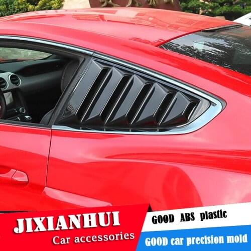 For Ford Mustang 2018-2019 Sedan ABS Rear Door Window shades Louver Frame Window Sill Molding Cover Sticker Trim