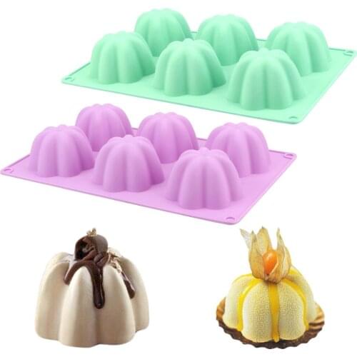 Chocolate Candy Mold Kitchen Tools 6 Holes Silicone Baking Mold DIY Muffin Bakeware 3D Flowers Cake Mould Cake Decorating Tools