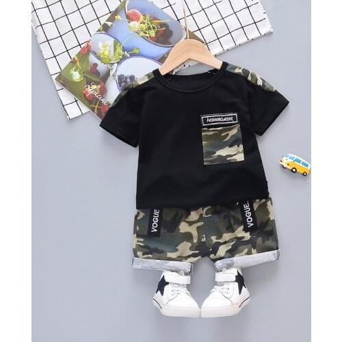 Summer Children Boys Girls Clothes Kids Cotton camouflage T-Shirt Short pants 2Pcs/Sets Toddler Clothing Sets Infants Tracksuits
