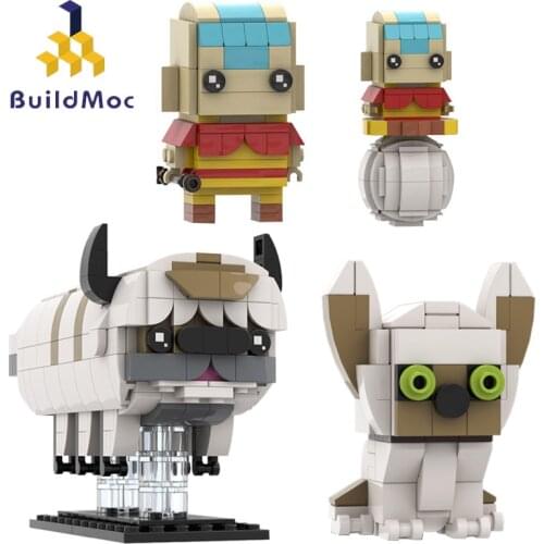 Buildmoc Anime Movie Figures Appa Avatar The Last Airbender Brickheadz Builidng Blocks Dolls DIY Educational Toys For Children