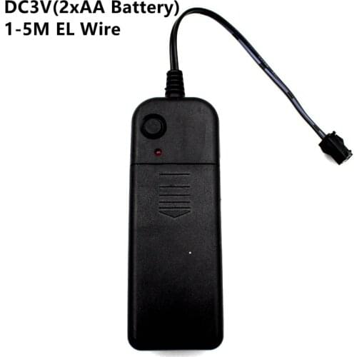 DC3V 2*AA Battery Power Supply Adapter Driver Controller Inverter For 1-5M El Wire Electroluminescent Light,DC To AC