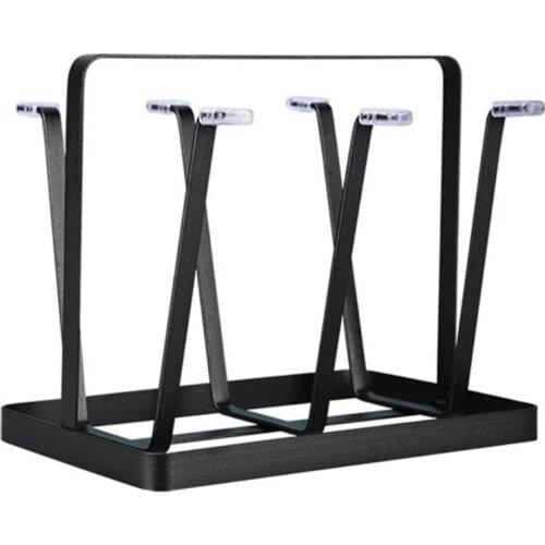 JFBL Hot Cup Drying Rack Stand Beer Glasses Rack, 6 Cup Metal Drainer Holder Rack Non-Slip Mugs Cups Organizer