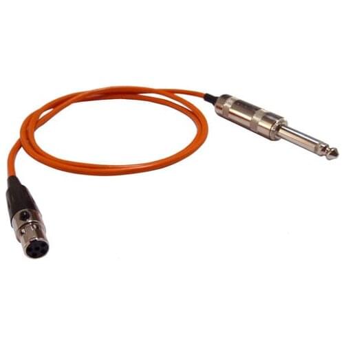 HIXMAN G5L Instrument cable connects 1/4 straight Jack to 5-Pin mini XLR TA5F connector for Lectrosonics Bodypack Transmitter