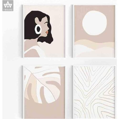 African Art Woman Painting on Canvas Cuadros Posters and Prints Scandinavian Mid Century Boho Wall Art Pictures for Bedroom