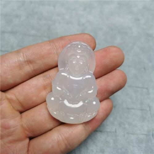 Classic Chinese White Jade Necklace Men Women Hand Carved Guanyin Pendants Necklace Prayer Gemstone Party Fine Jewelry Drop Ship