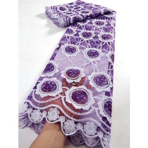 Afriacn Lace Fabric Tulle Lace With Sequins Milk Silk Embroidery French Lace Nigeria Lace For Wedding Party Dresses 2.5 Yards