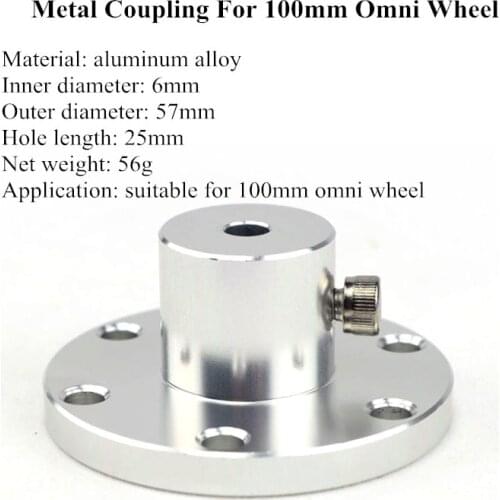 Metal Couplings (Universal hubs) Motor Shaft Coupling 6mm/8mm Mecanum Wheel Motor Shaft Hub Omni Wheel Shaft Hubs for Robot DIY