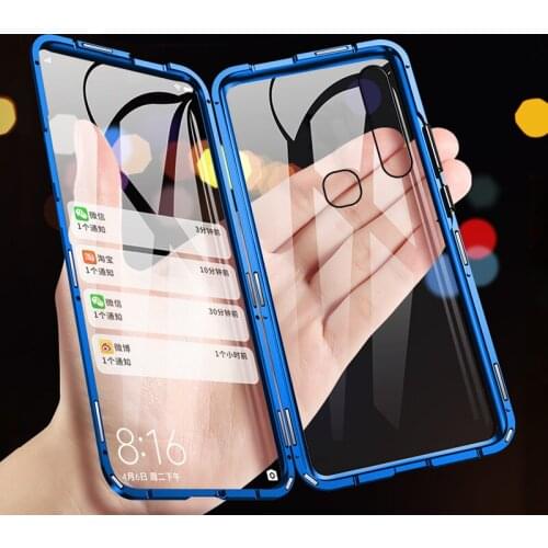 Alumium Metal Magnetic Cases For VIVO IQOO Z1 NEO 3 Cases Double Sided Tempered Glass Magnet Covers For Vivo IQOO NEO 3 Z1 Coque