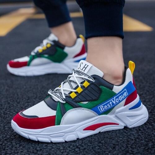 Retro Thick Bottom Height Increasing Dad Sneakers Men Soft Comfort Casual Shoes for Man Coloful Younger Low Top Walking Footwear