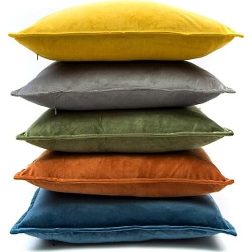 Soft Velvet Dutch Cashmere Cushion Covers Solid Colors Decoration Throw Pillowcases For Home Sofa Chair Decor
