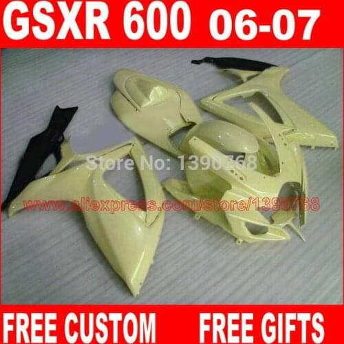 Custom Motorcycle fairings set for SUZUKI GSX-R600 GSX-R750 06 07 yellow black fairing kit 2006 2007 GSX-R600 GSX-R750 K6 K7 LZ6