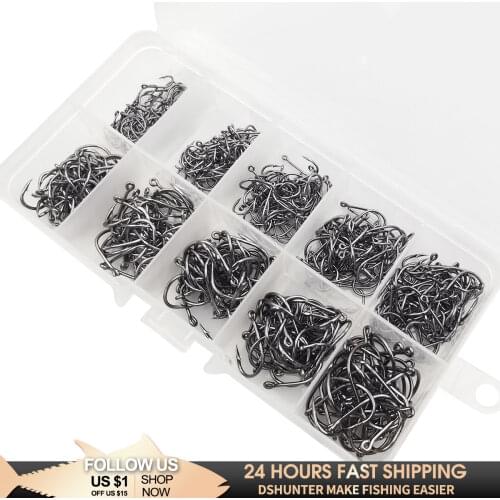 Fishing Hook Set Carbon Steel Fishhook Fly Fishing Jip Barbed Carp Hooks Sea Pesca Fish Tackle Box Accessories